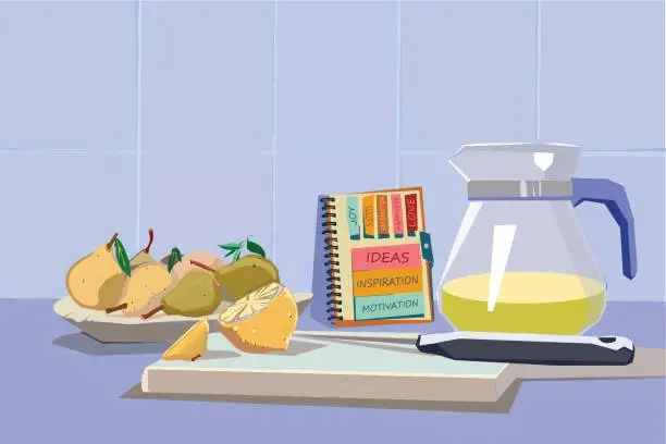 Vector illustration of Preparing lemonade stock illustration