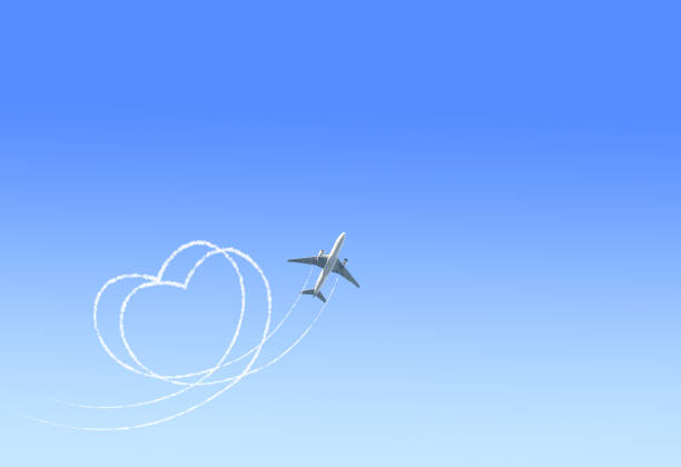 istock Aircraft draw a heart in the sky 1215762005