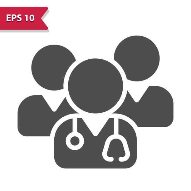 stockillustraties, clipart, cartoons en iconen met pictogram medisch team - artsen