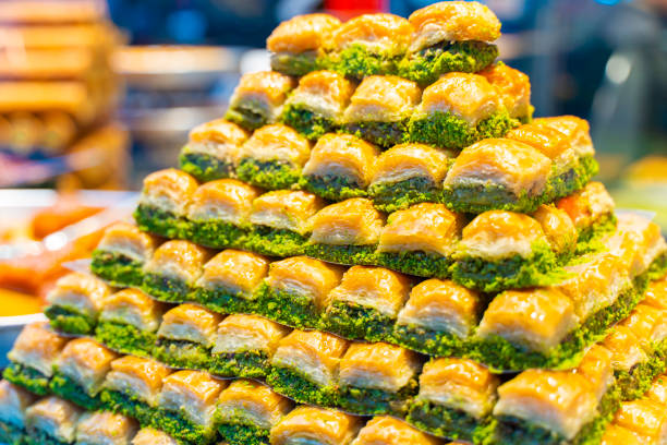 istock baklava on a market in Istanbul 1215764747