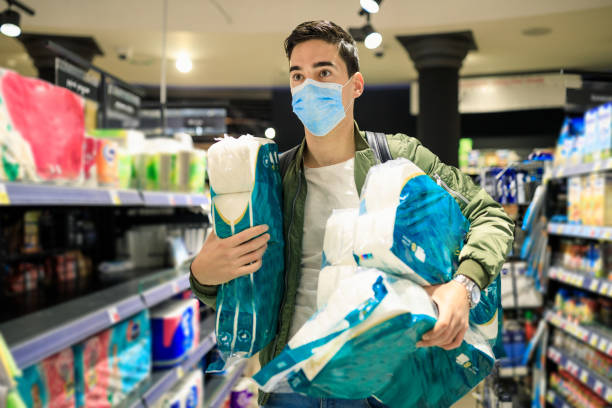 istock Panic buying toilet paper during Coronavirus 1215769823