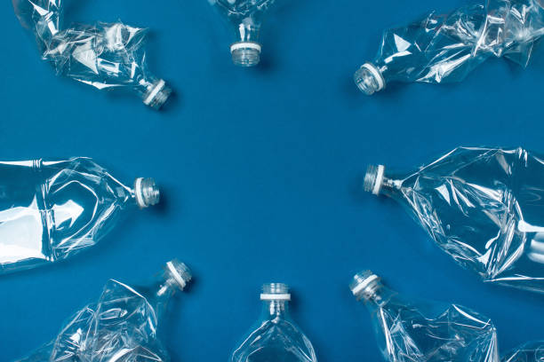 A lot of used plastic bottles