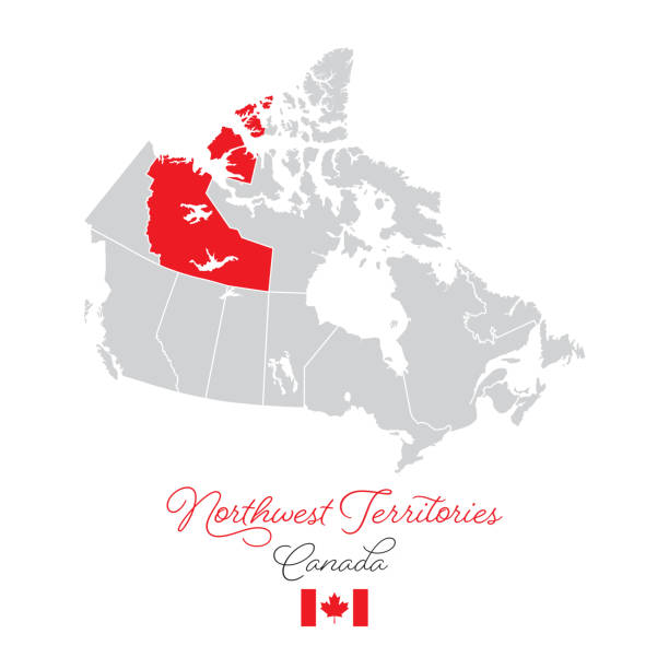 ilustraciones, imágenes clip art, dibujos animados e iconos de stock de ilustración del mapa vectorial de territorios del noroeste en canadá - northwest frontier