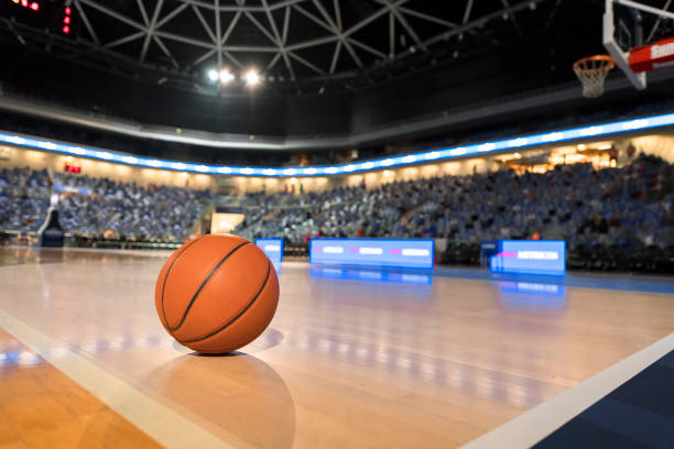 istock Basketball on court 1215776323