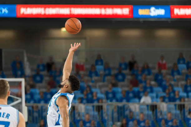 istock Basketball player jumping in the air 1215776325