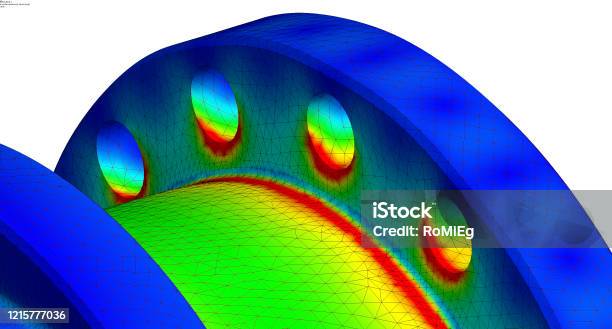 Local Von Mises Stress Results Of A Finite Element Analysis 3d Illustration Stock Photo - Download Image Now