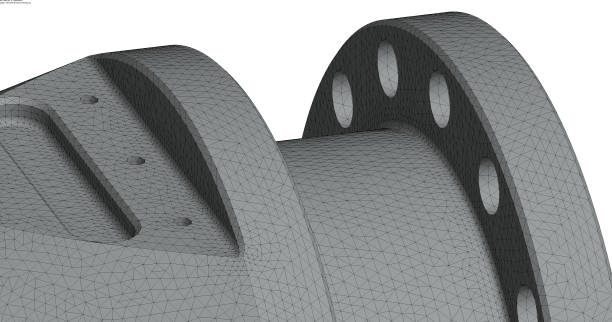 finite element methode mehs of a mechanical part - 3d illustration
