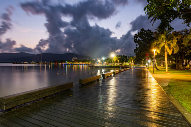 istock Esplanade at dusk in Cairns with artificial beach, Queensland, Australia 1215779696