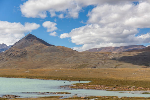 istock Western Mongolia mountainous landscape. View at Tsaagan Gol River, White River. Altai Tavan Bogd National Park, Bayan-Ulgii Province, Mongolia. 1215780665