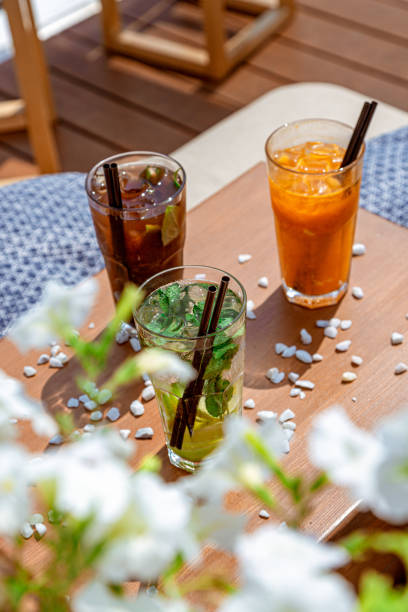istock A set of beautiful lemonades on the summer table. Summer soft drinks 1215782674