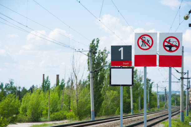 istock Beware of trains sign 1215785672