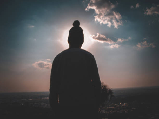 istock The man returns to nature and freedom. 1215787720