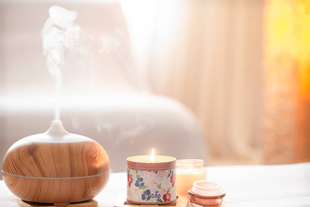 istock Modern oil aroma diffuser in the living room on the table . 1215787740