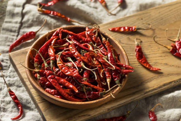 istock Raw Red Organic Chile de Arbol Peppers 1215789692