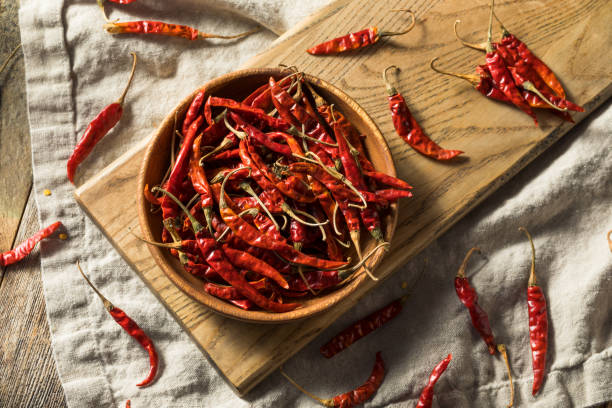 istock Raw Red Organic Chile de Arbol Peppers 1215790937