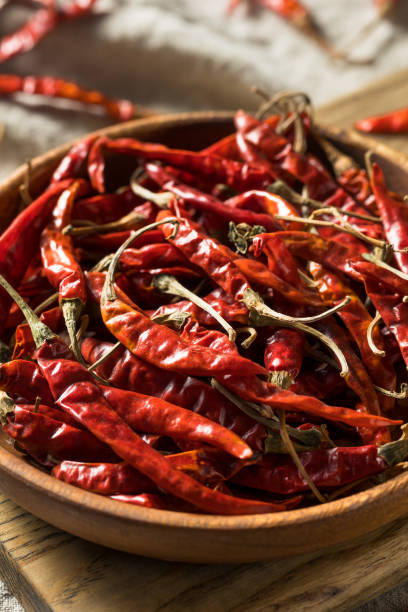 istock Raw Red Organic Chile de Arbol Peppers 1215791997