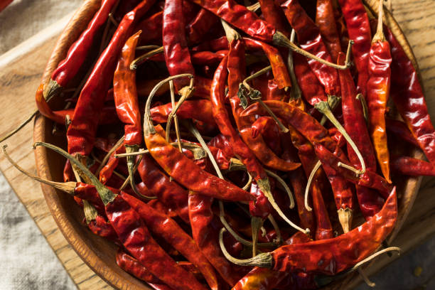 istock Raw Red Organic Chile de Arbol Peppers 1215793242