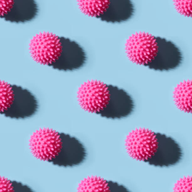 istock Seamless pattern of cell model dangerous Coronavirus distribution. Pandemic COVID-19. 1215794081