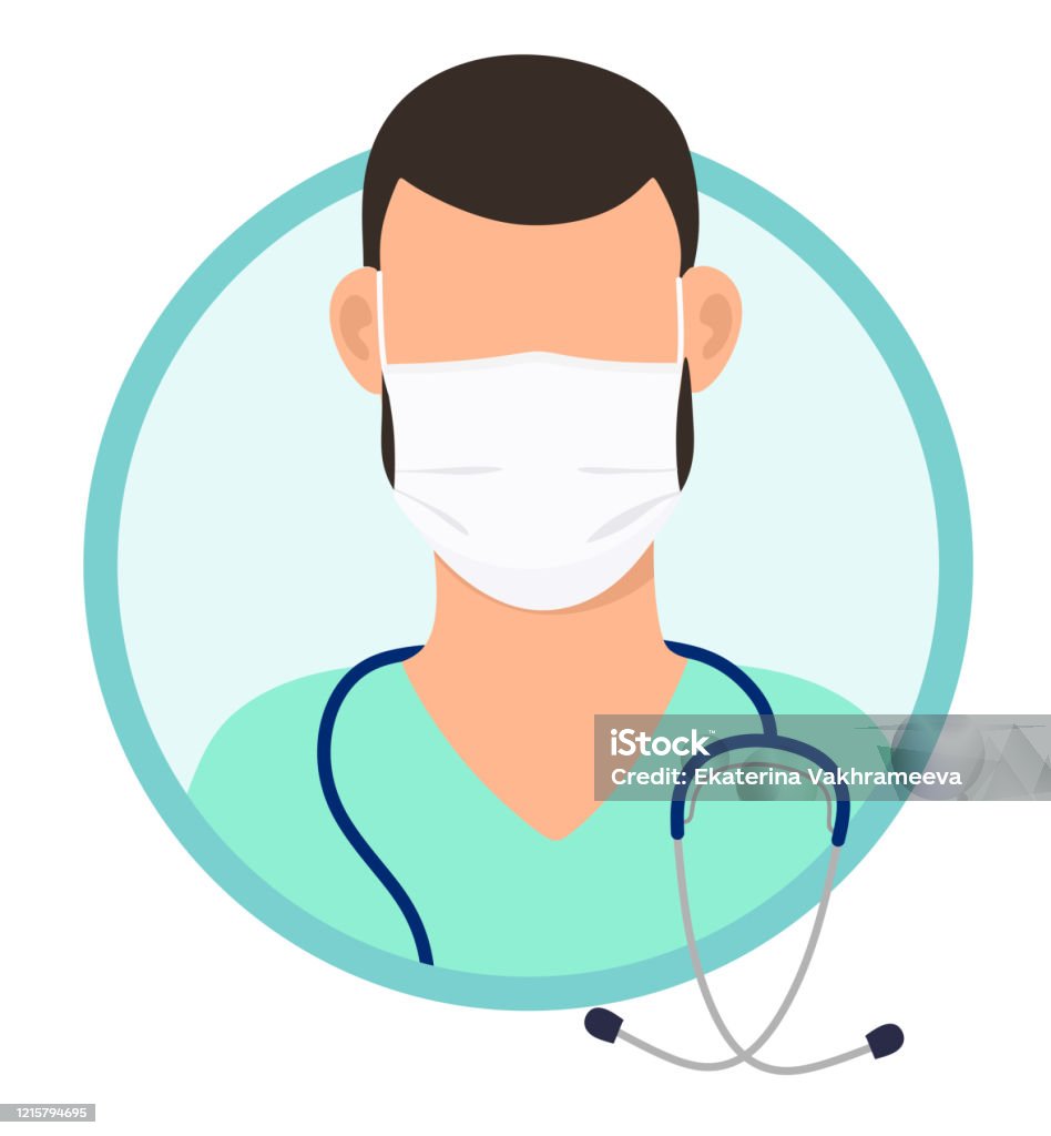Hình Ảnh Đại Diện Avatar Của Một Bác Sĩ Nam Đeo Mặt Nạ Y Tế Có Ống ...