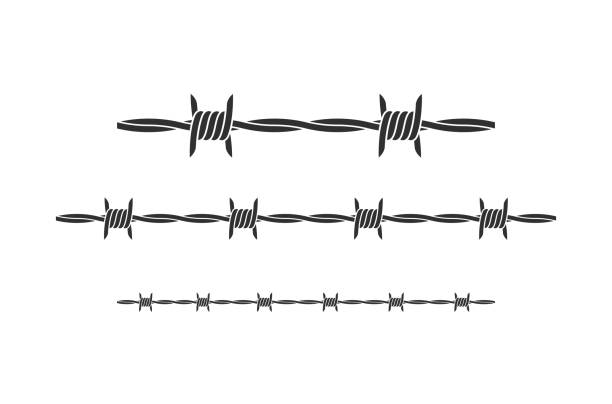 illustrations, cliparts, dessins animés et icônes de barbelés - barbed wire