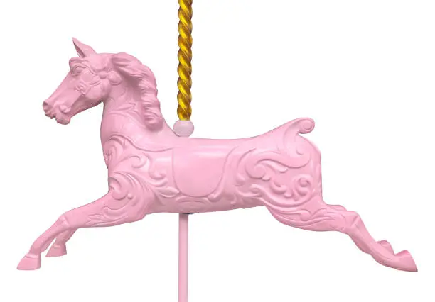 Photo of Isolated Pink Carousel Horse