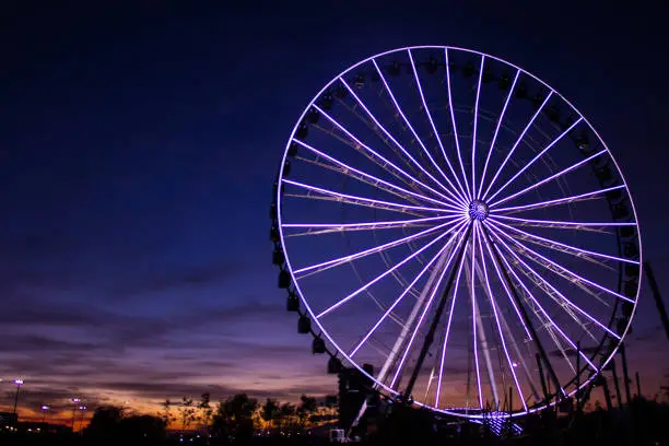 Puebla Ferris wheel at dusk