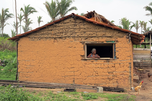 Maranhao, Brazil - Jan 25, 2015 - poor house made with clay, named 