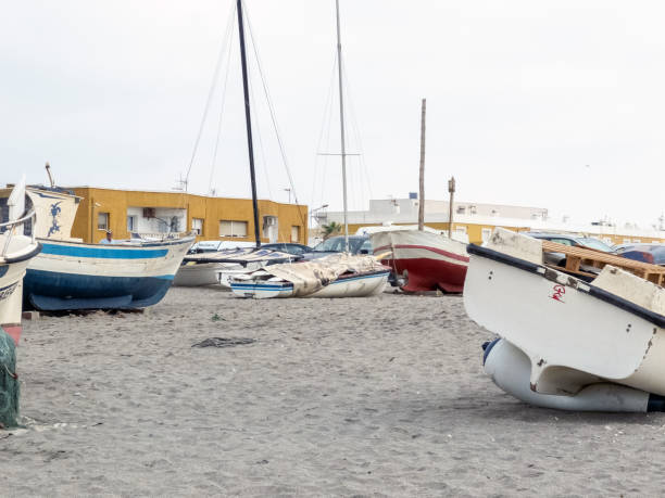 istock Fishing boats on the shore 1215799806