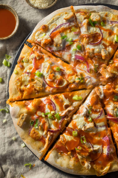 istock Homemade Buffalo Chicken Pizza 1215800181