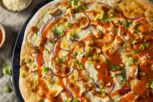 istock Homemade Buffalo Chicken Pizza 1215800476