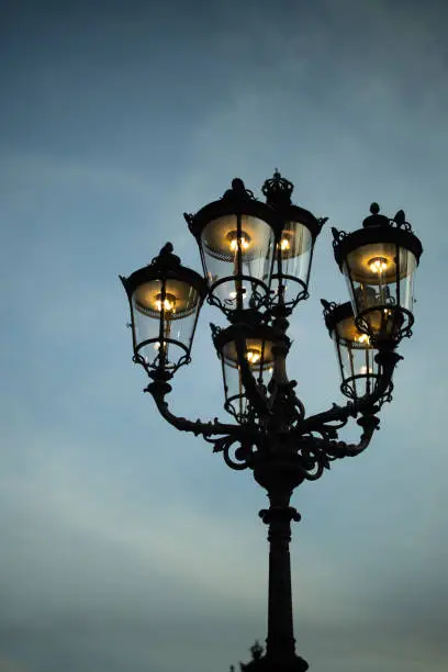 Night Streetlight Background. Street night lamp