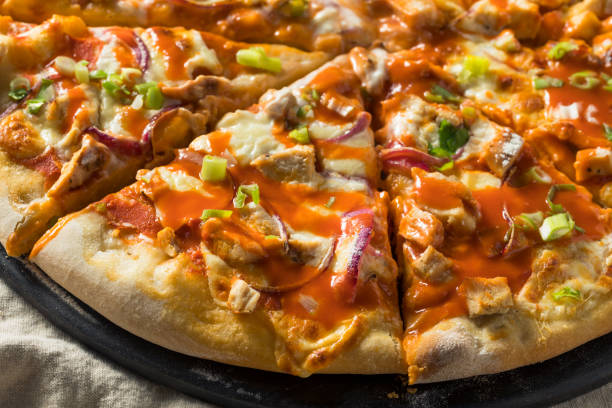 istock Homemade Buffalo Chicken Pizza 1215801347