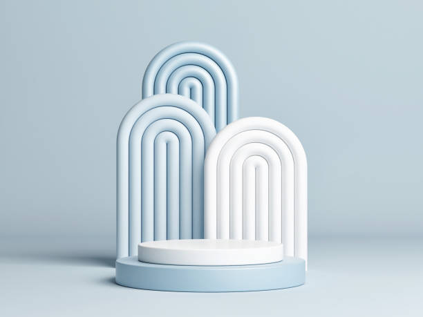 istock Mock up winner podium for product presentation 1215801559