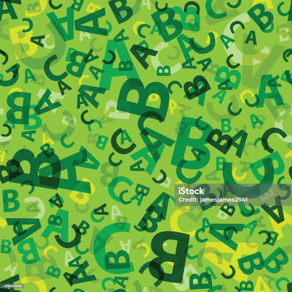 Green Abc Color Green Abc Letter Background Seamless Stock Illustration - Download ...