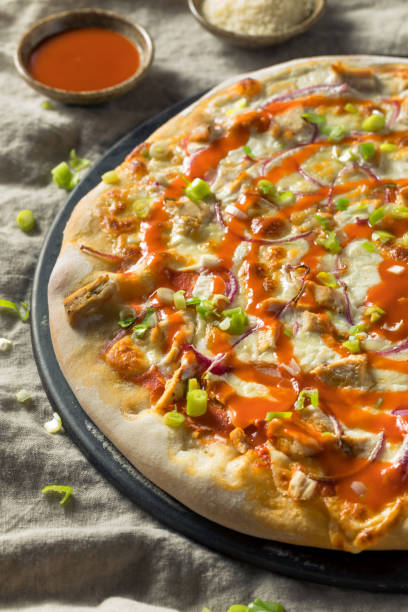 istock Homemade Buffalo Chicken Pizza 1215801648