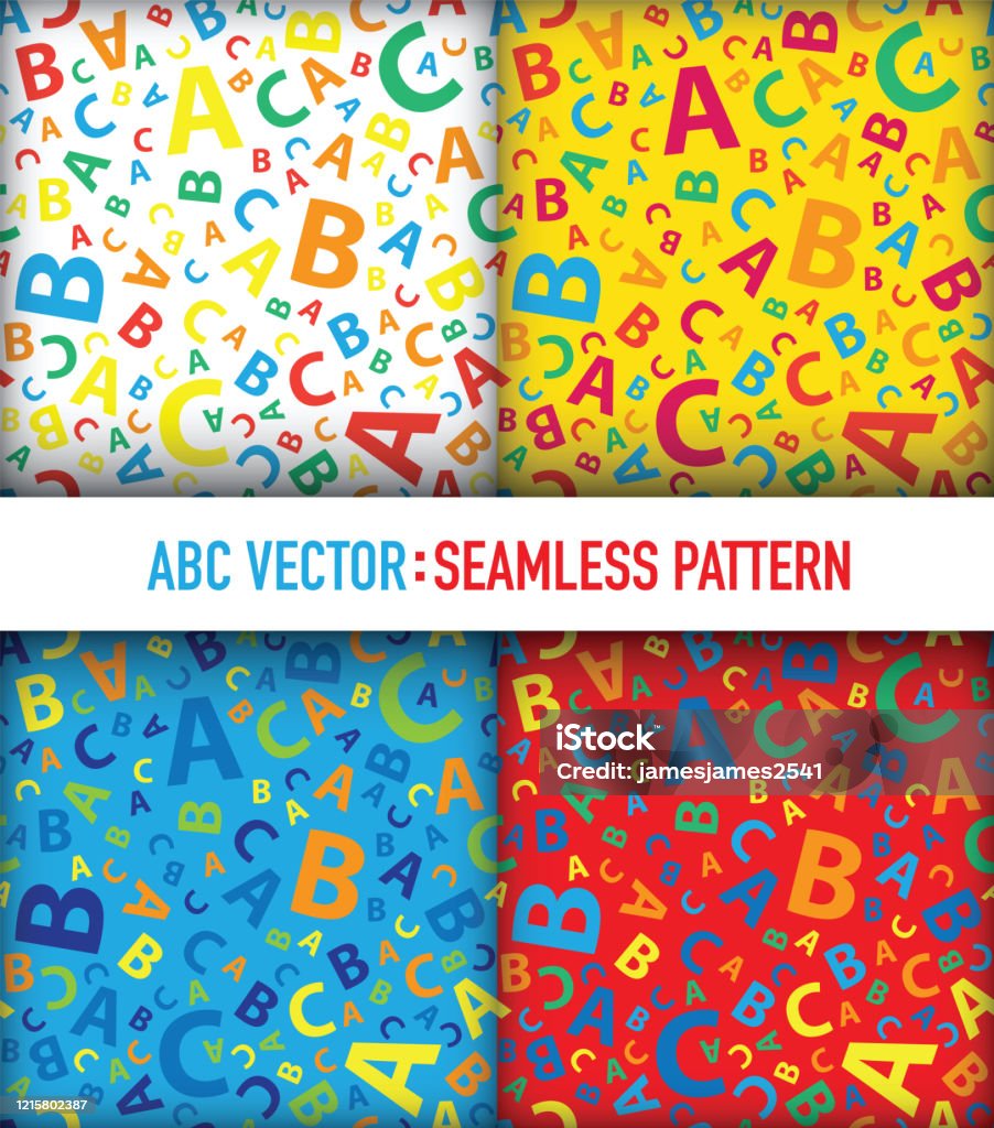 Abc Background Paper Multicoloured Abc Letter Background Seamless Set Stock Illustration ...