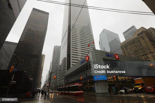 Bmo Bank In The Financial District Of Toronto Stock Photo - Download Image Now - Toronto, 2020, Bank - Financial Building