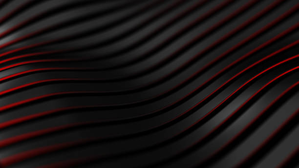 Black Carbon Fiber Motion Background Technology Wavy Line With Red Glowing  Light 3d Illustration Stock Photo - Download Image Now - iStock