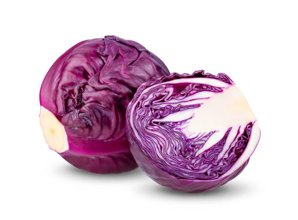 istock red cabbage isolated on white  background. full depth of field 1215812969