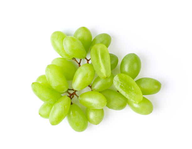 istock Green grape isolated on white background. top view 1215813057