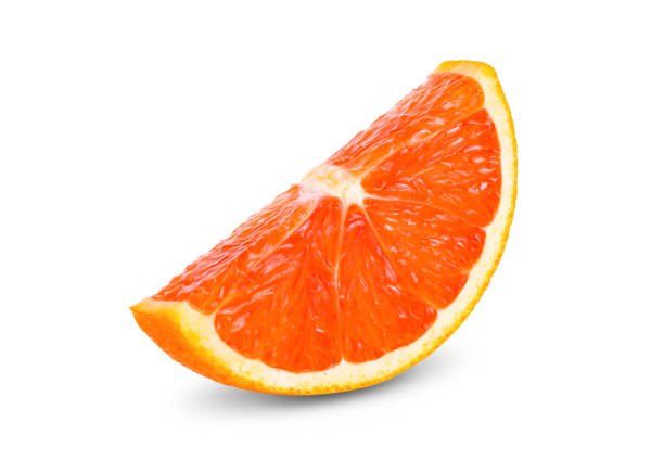 istock Orange fruit slice isolated on white background. full depth of field 1215818204