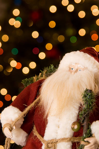 istock Toy Santa and Christmas Tree 121581872