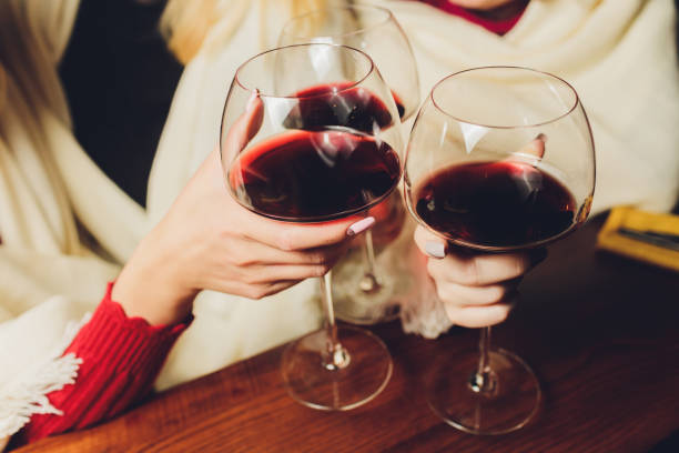istock Clinking glasses with alcohol and toasting, party. 1215820802