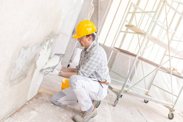 istock Builder applying new plaster to a wall indoors 1215821249