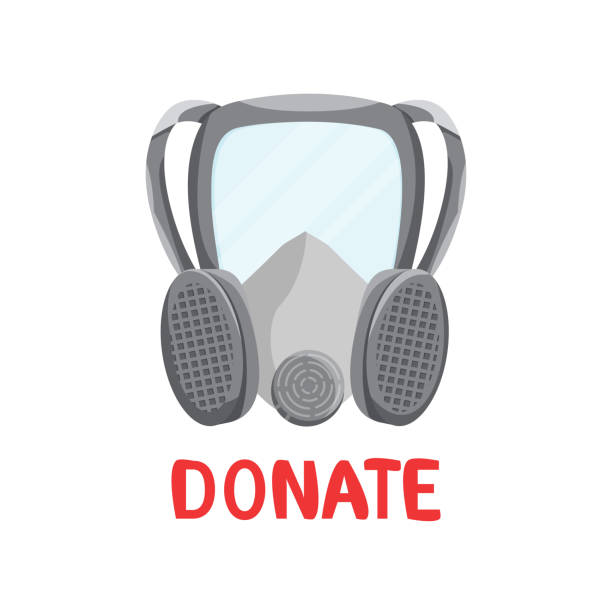 istock Vector illustration of full face respirator mask 1215823274