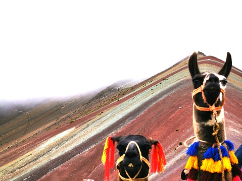 Mount Vinicunca (Rainbow mountain) in Peru