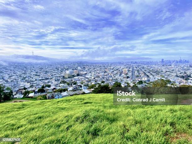 City View From Bernal Heights Park Stock Photo - Download Image Now - High Up, San Francisco - California, Point of View