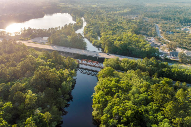 istock Railway Bridge and Georgia Highway at Sunset 1215828827