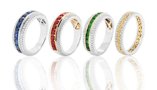rings bands and jewelry with diamonds and gemstones emerald ruby and sapphire