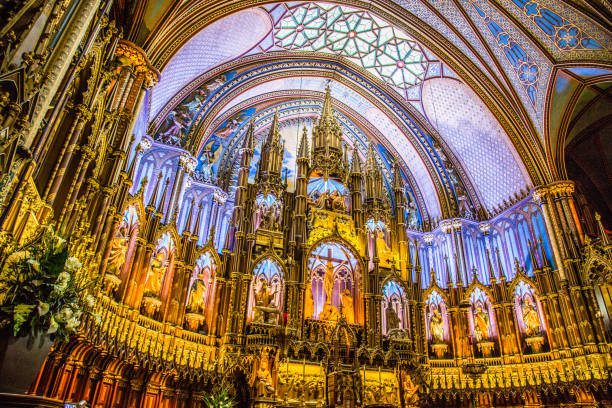 istock Notre Dame Cathedral in Montreal in Canada 1215829783